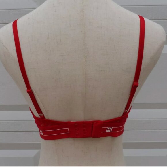 H&M Red Underwired Push Up Padded Pre-loved Bra Size 34B - Picture 3 of 7